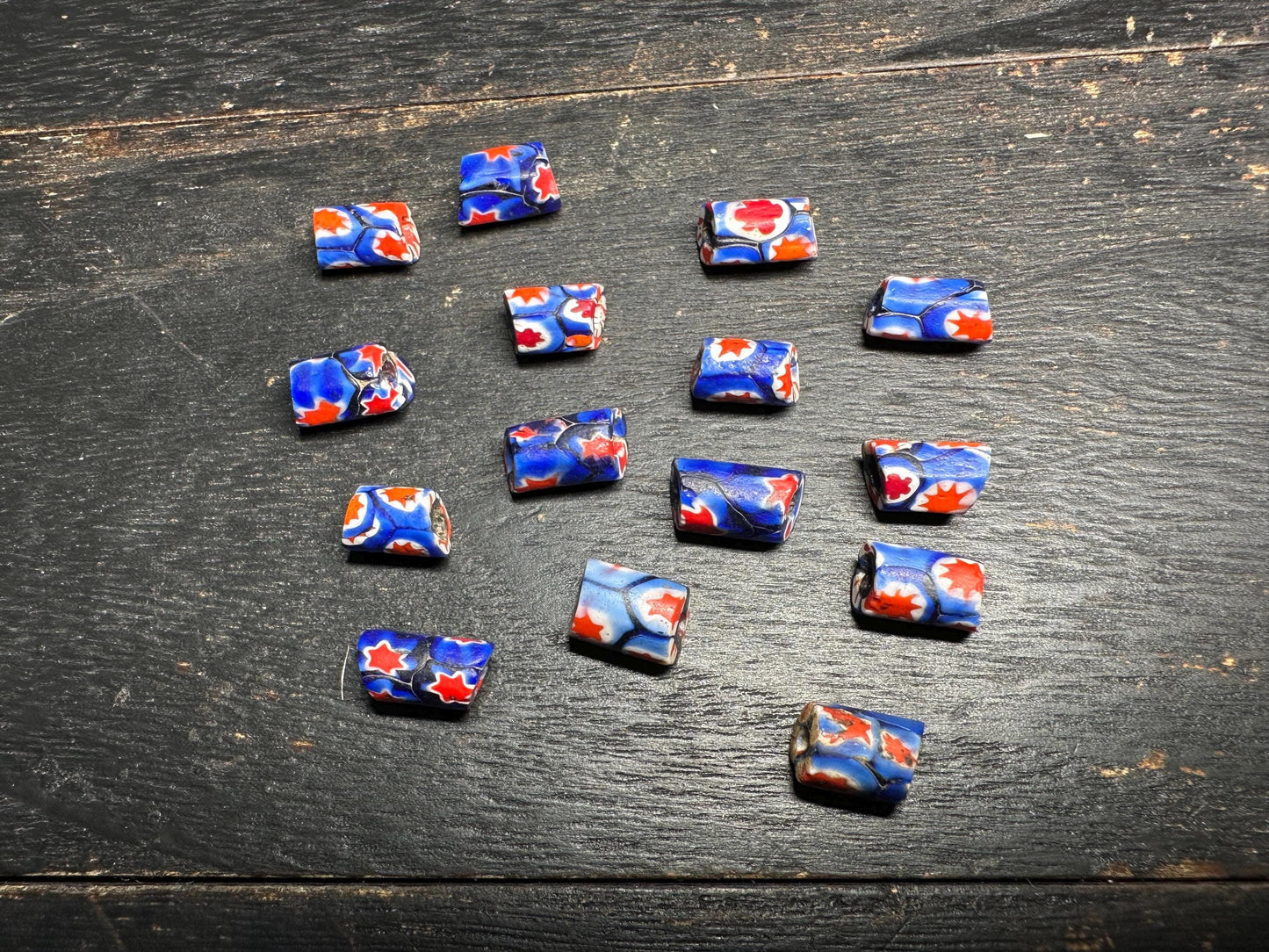 Antique Millefiori Trade Beads: Venetian Cylinder Mosaic Glass