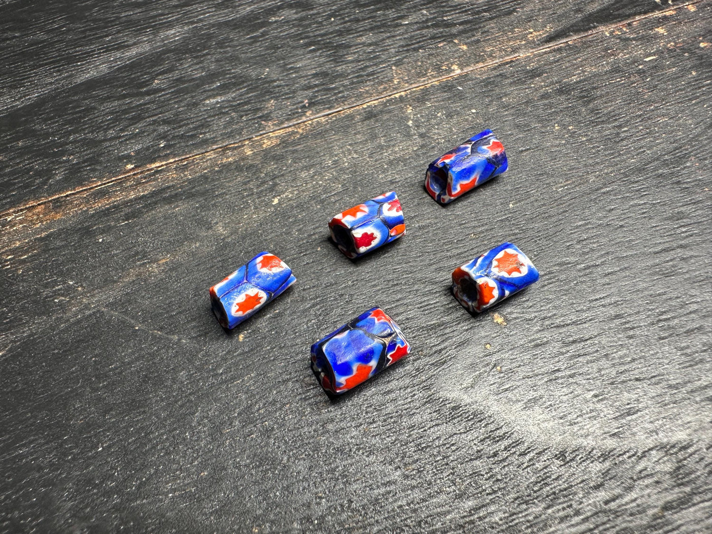 Antique Millefiori Trade Beads: Venetian Cylinder Mosaic Glass