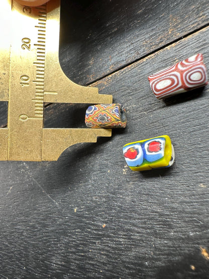 Antique Millefiori Trade Beads: Venetian Cylinder Mosaic Glass