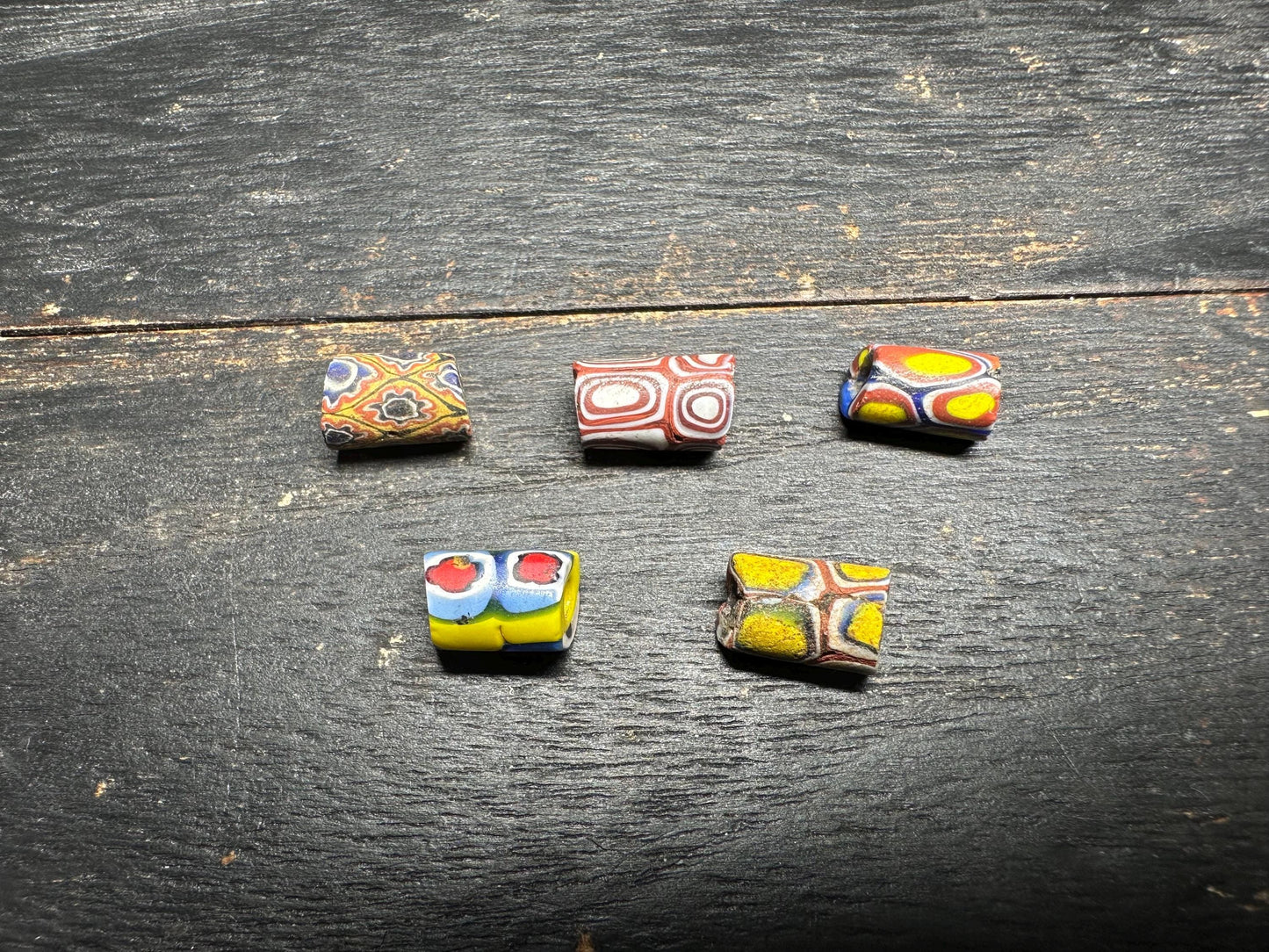 Antique Millefiori Trade Beads: Venetian Cylinder Mosaic Glass