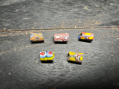 Antique Millefiori Trade Beads: Venetian Cylinder Mosaic Glass