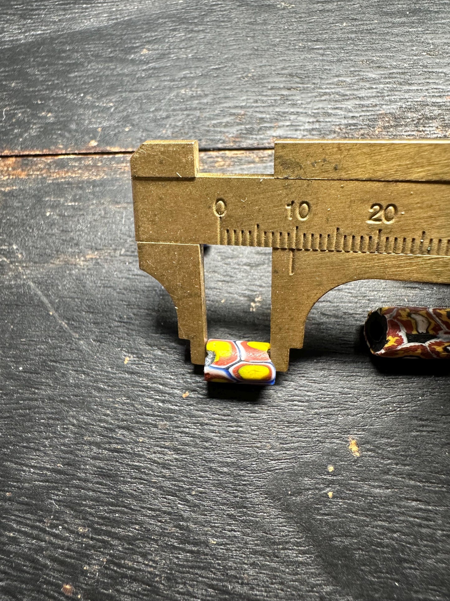 Antique Millefiori Trade Beads: Venetian Glass Cylinder Beads, Set of 5