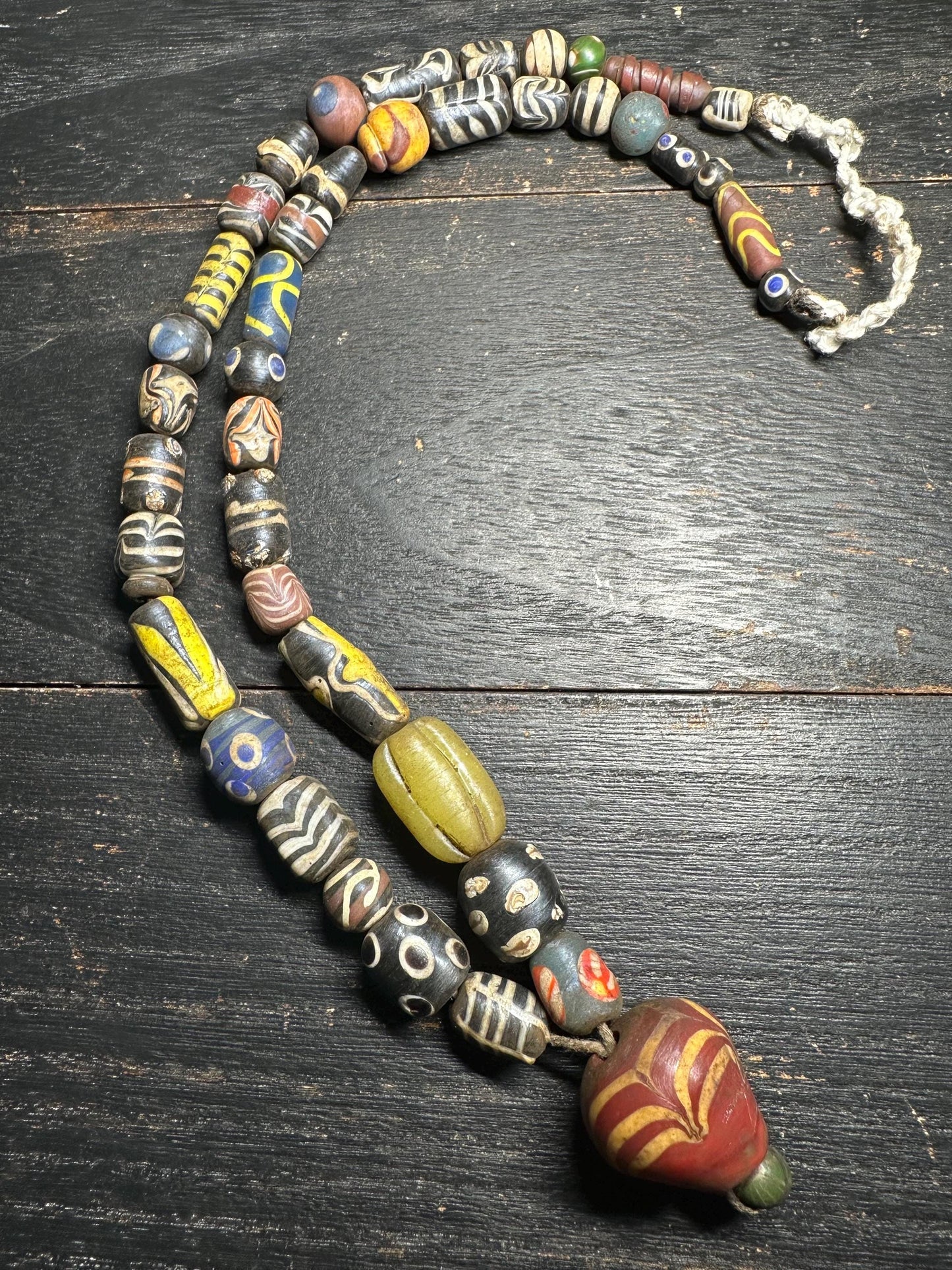 Handcrafted Nepalese Glass Bead Necklace: Tribal Boho Jewelry