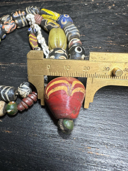 Handcrafted Nepalese Glass Bead Necklace: Tribal Boho Jewelry