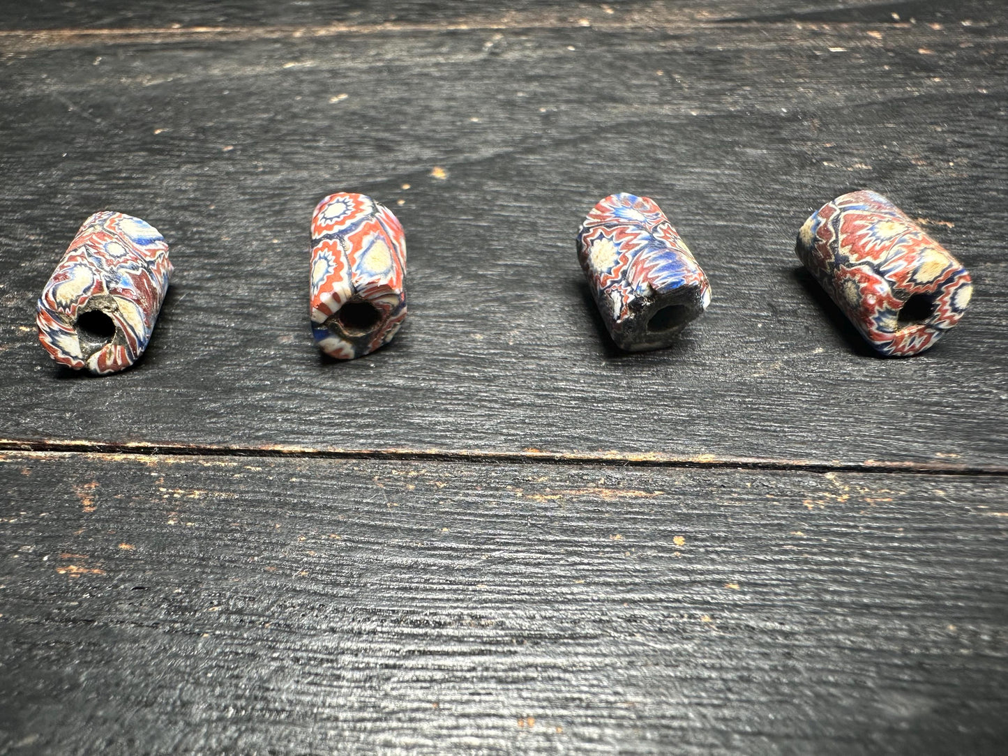 Antique Millefiori Trade Beads: Venetian Glass Cylinder Beads