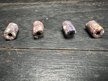 Antique Millefiori Trade Beads: Venetian Glass Cylinder Beads