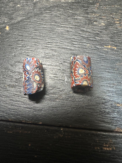 Antique Millefiori Trade Beads: Venetian Glass Cylinder Beads