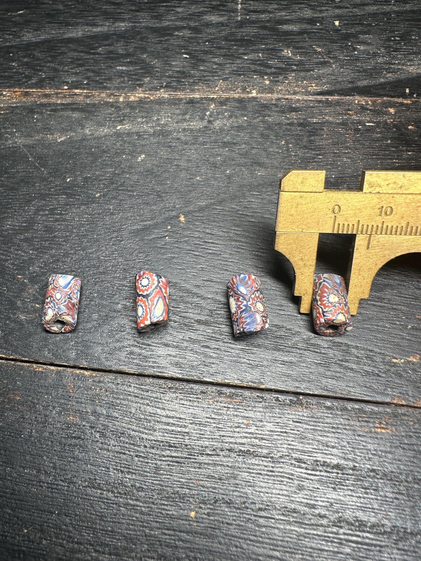 Antique Millefiori Trade Beads: Venetian Glass Cylinder Beads