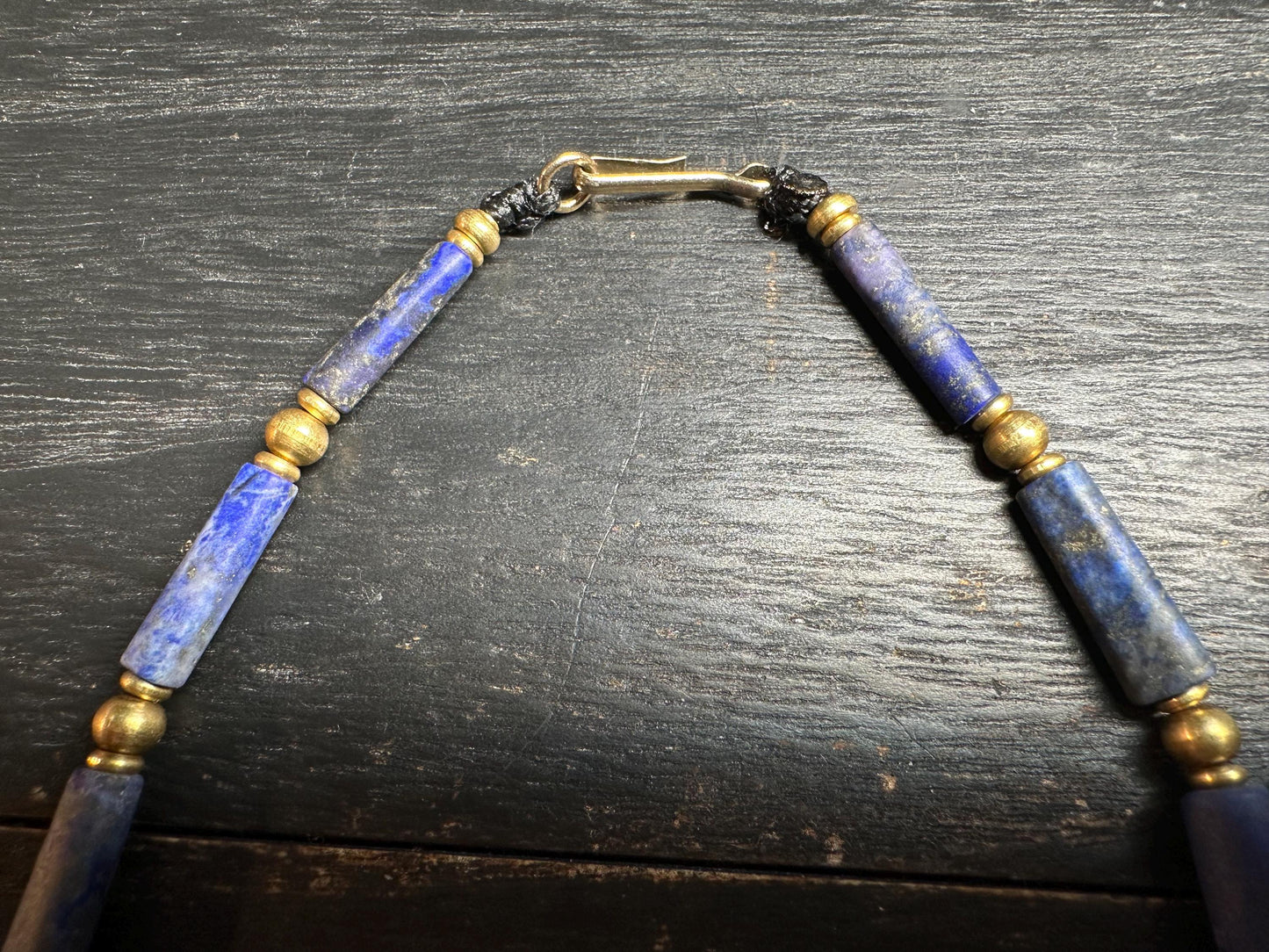 Unique Old Antique Natural Lapis Lazuli Necklace with Spikes  Handcrafted Tribal Jewelry from Afghanistan