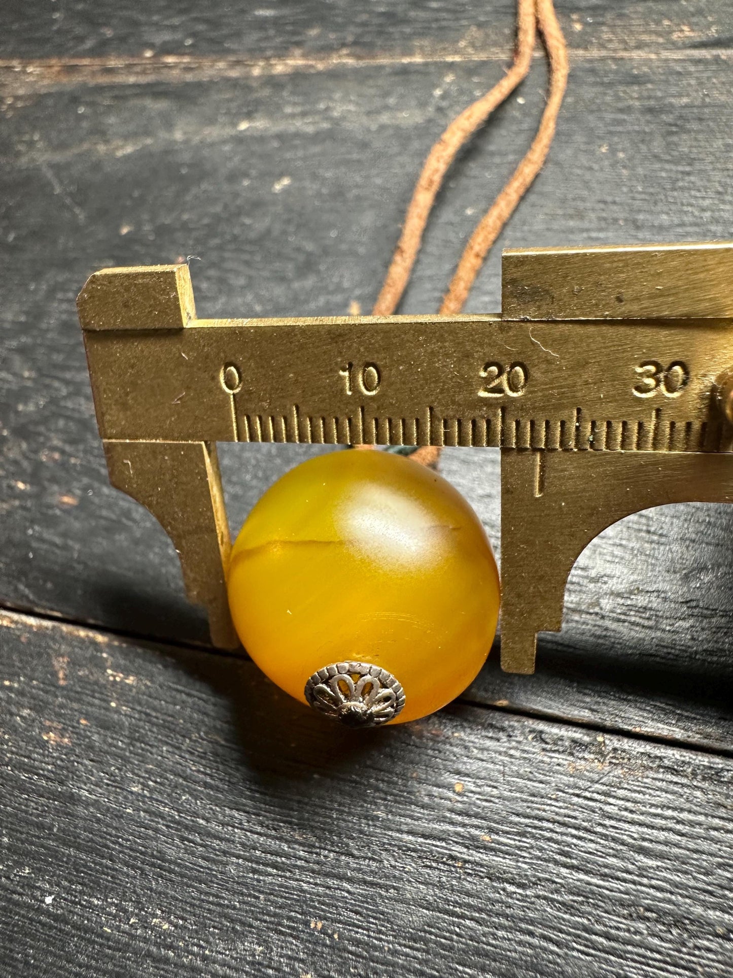 Rustic Yellow Agate Necklace: Boho Ethnic Leather Jewelry