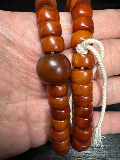 Antique Carnelian Agate Beads: Tibetan Dzi Style, Mala Jewelry
