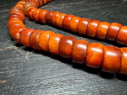 Antique Carnelian Agate Beads: Tibetan Dzi Style, Mala Jewelry