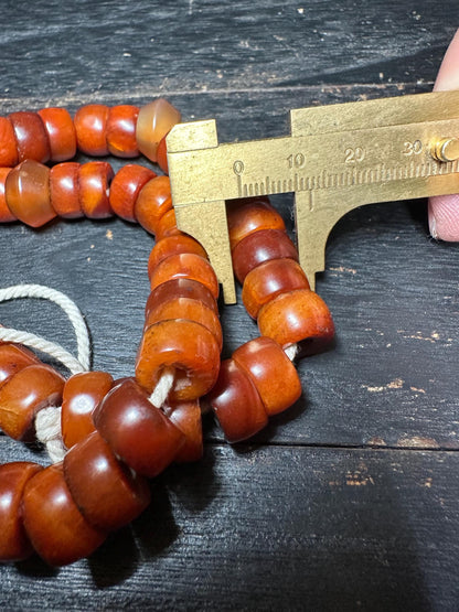 Antique Carnelian Agate Beads: Tibetan Dzi Style, Mala Jewelry
