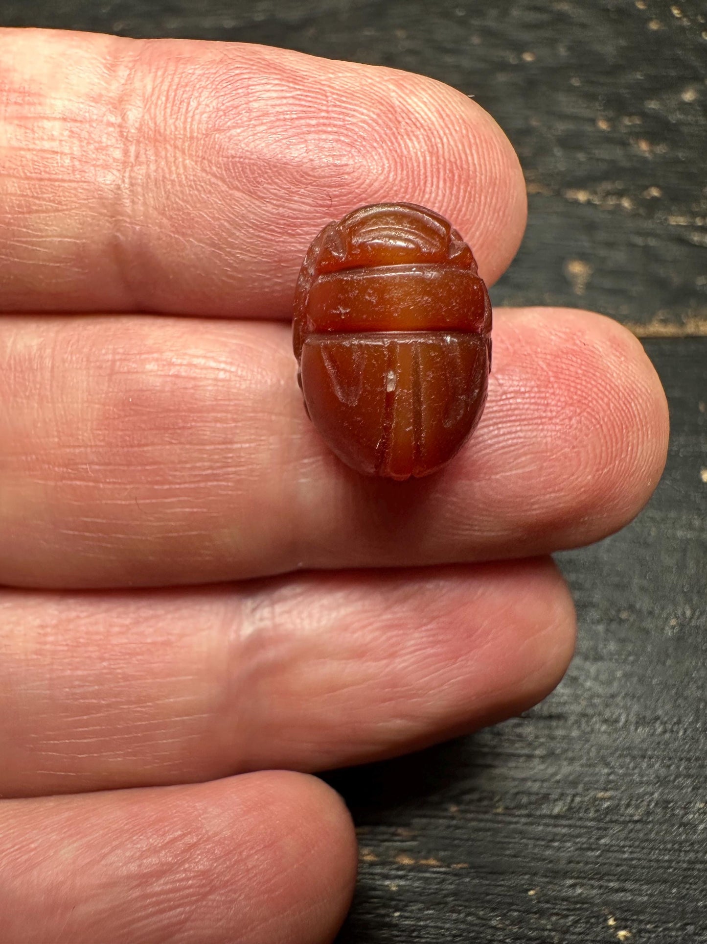Ancient Afghan Carnelian Intaglio Amulet | Hand-Carved Scarab Seal Stamp | Antique Agate Amulet from Afghanistan