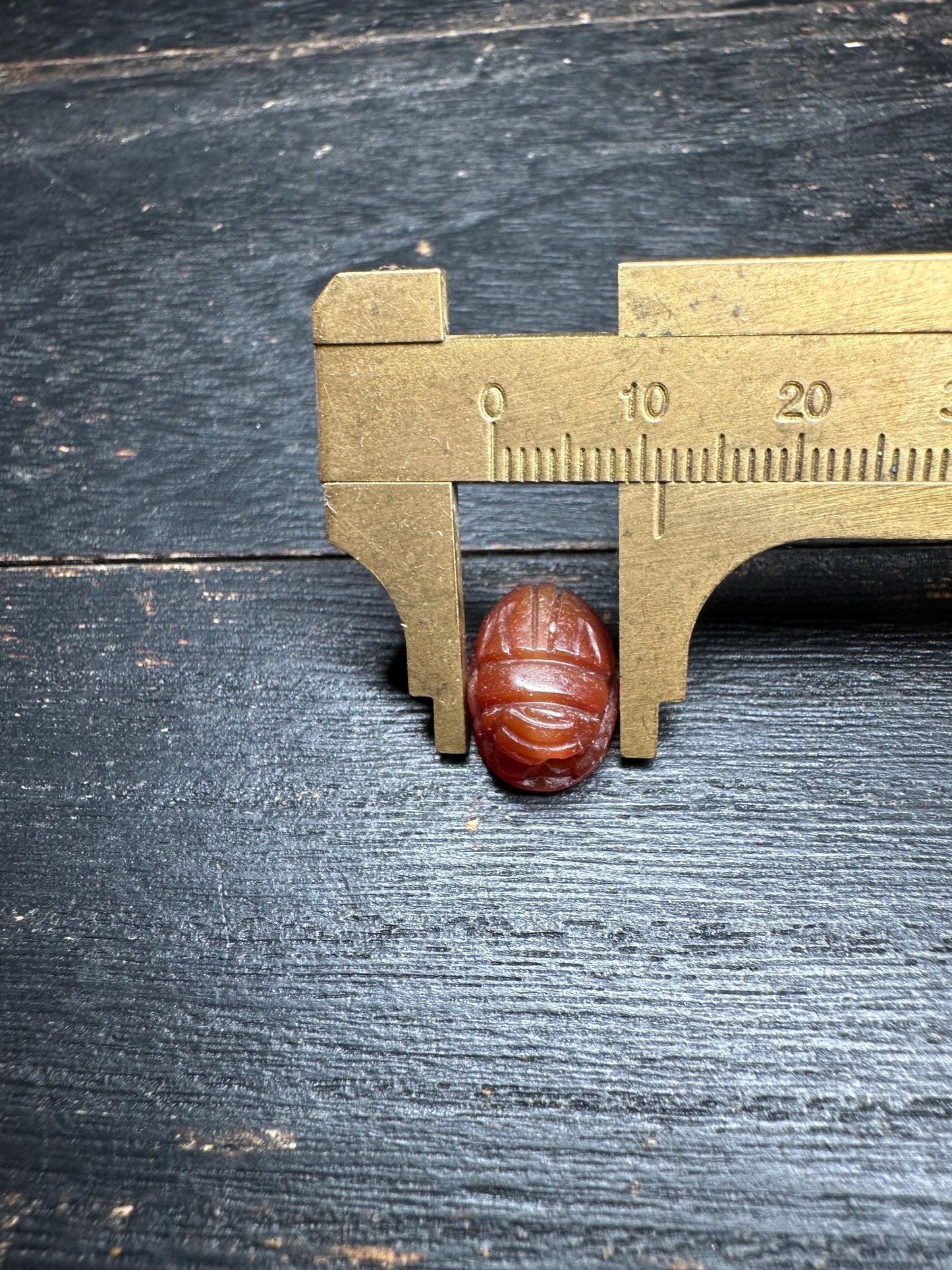 Ancient Afghan Carnelian Intaglio Amulet | Hand-Carved Scarab Seal Stamp | Antique Agate Amulet from Afghanistan