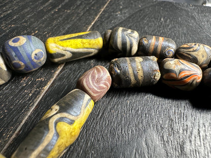 Handcrafted Nepalese Glass Bead Necklace: Tribal Boho Jewelry