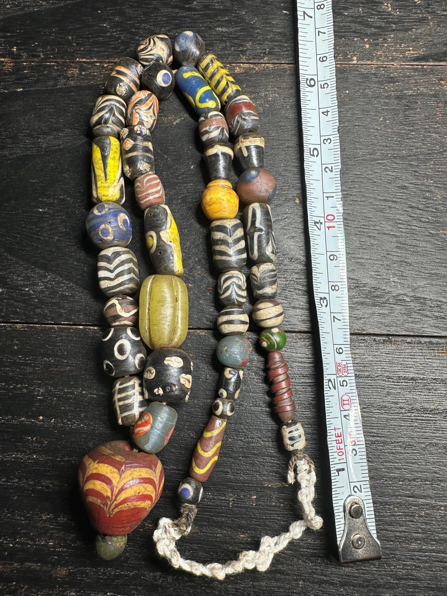 Handcrafted Nepalese Glass Bead Necklace: Tribal Boho Jewelry
