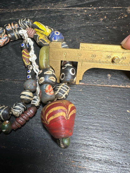 Handcrafted Nepalese Glass Bead Necklace: Tribal Boho Jewelry