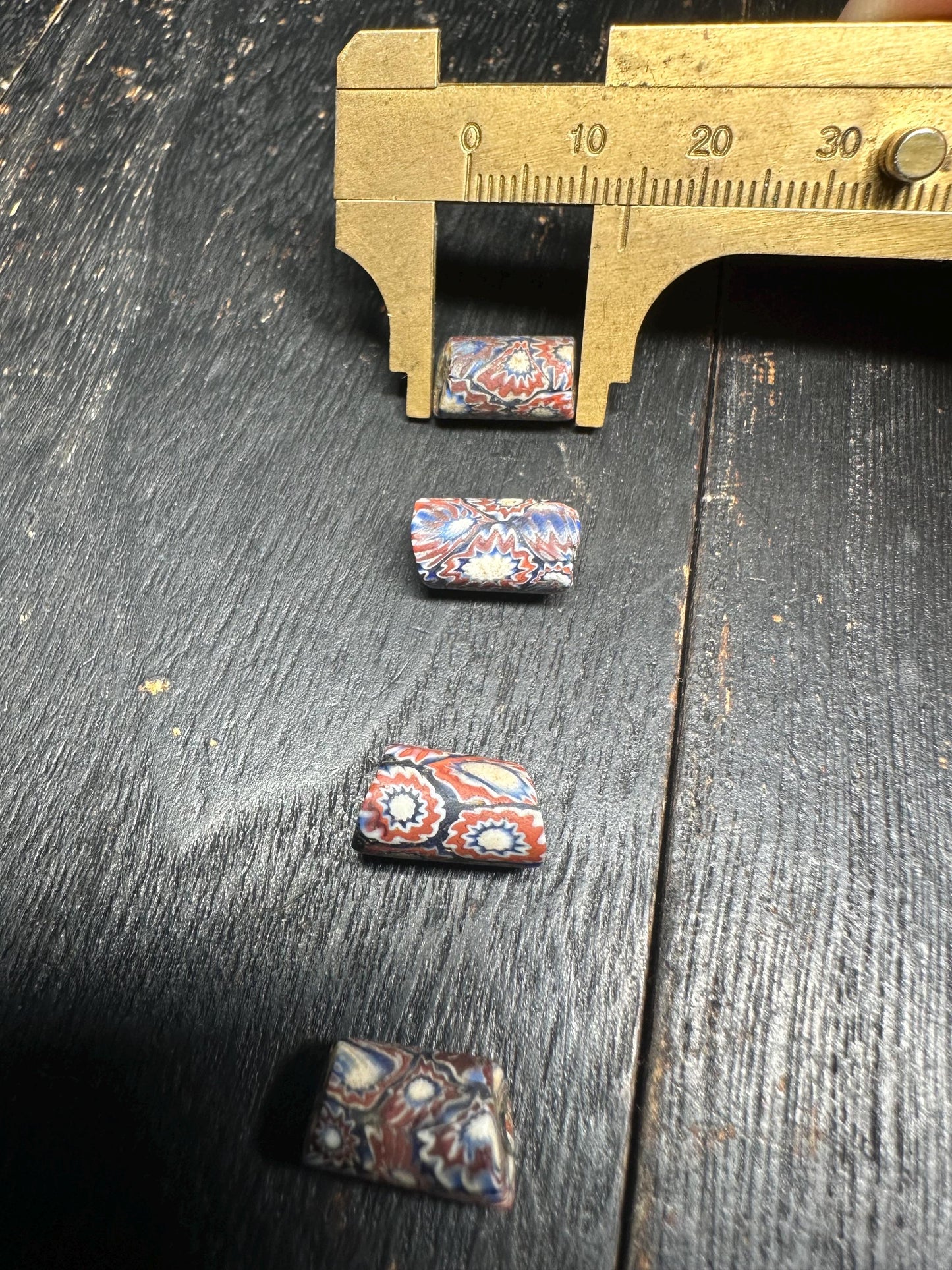 Antique Millefiori Trade Beads: Venetian Glass Cylinder Beads