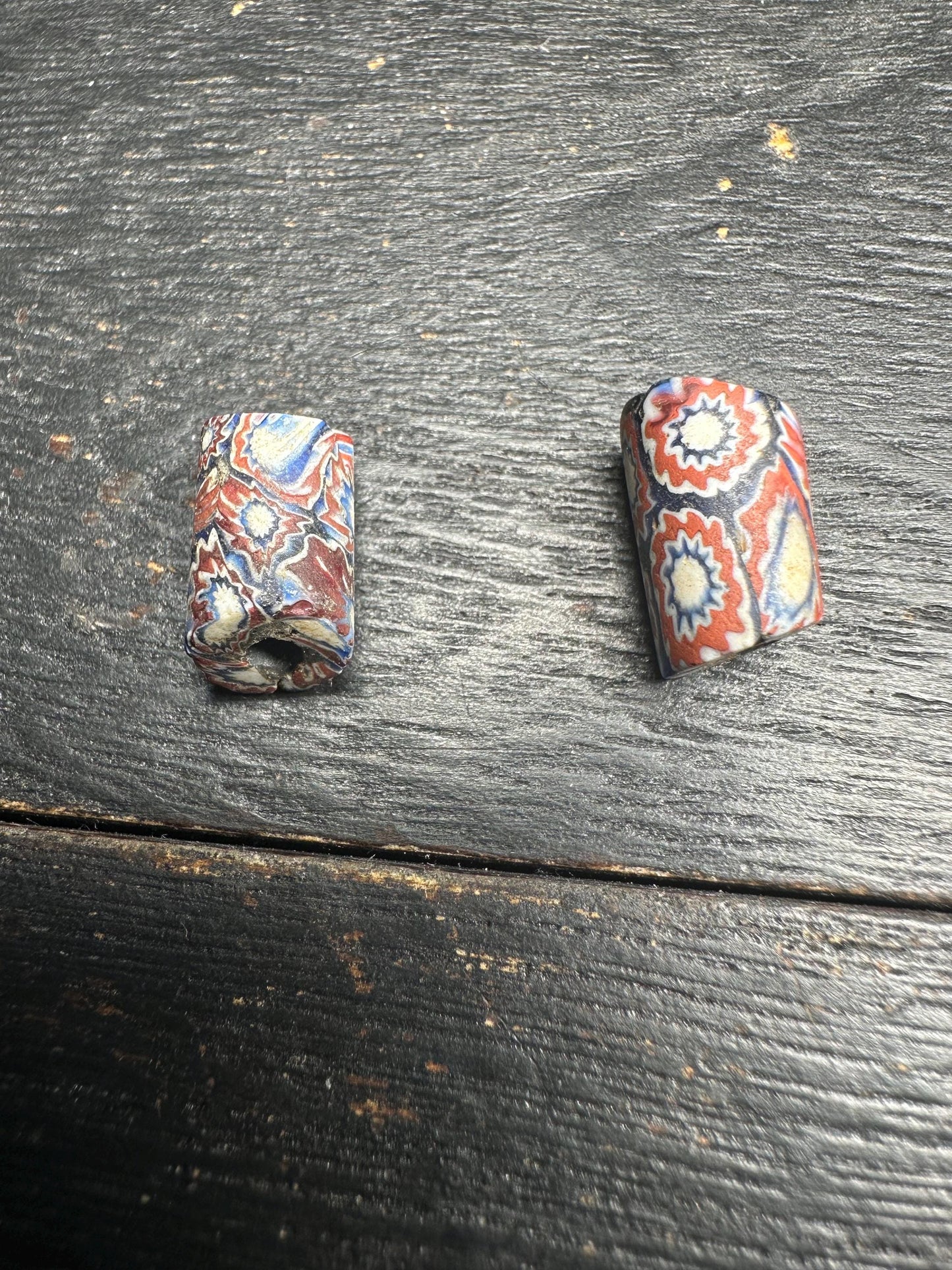 Antique Millefiori Trade Beads: Venetian Glass Cylinder Beads