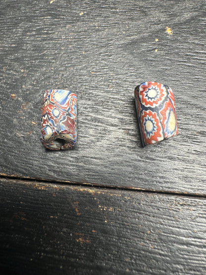 Antique Millefiori Trade Beads: Venetian Glass Cylinder Beads