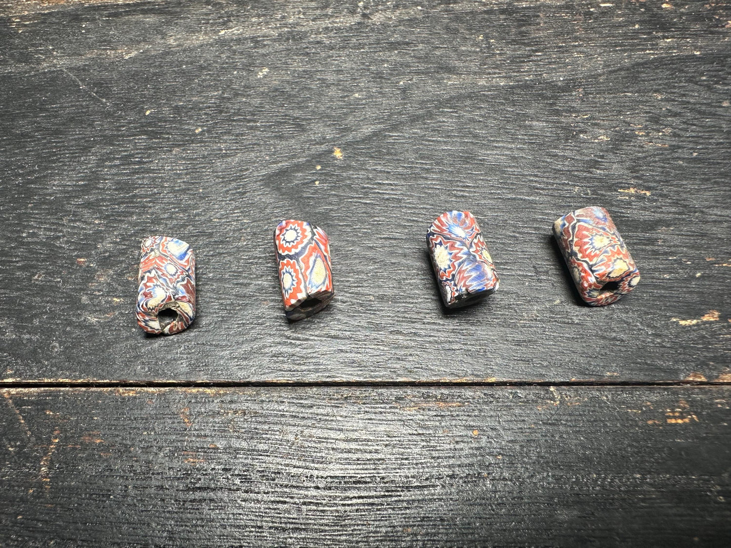 Antique Millefiori Trade Beads: Venetian Glass Cylinder Beads