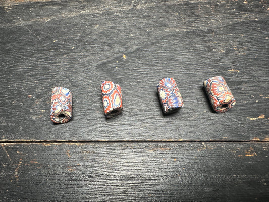Antique Millefiori Trade Beads: Venetian Glass Cylinder Beads