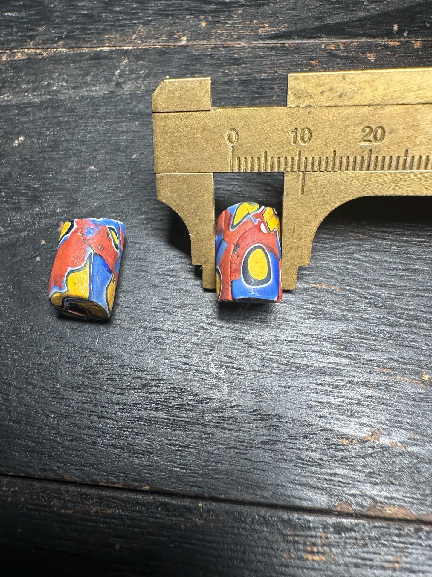 3 Pics Rare Venetian Millefiori Beads | African Trade Beads | Vintage Cylinder Glass Beads for Crafts