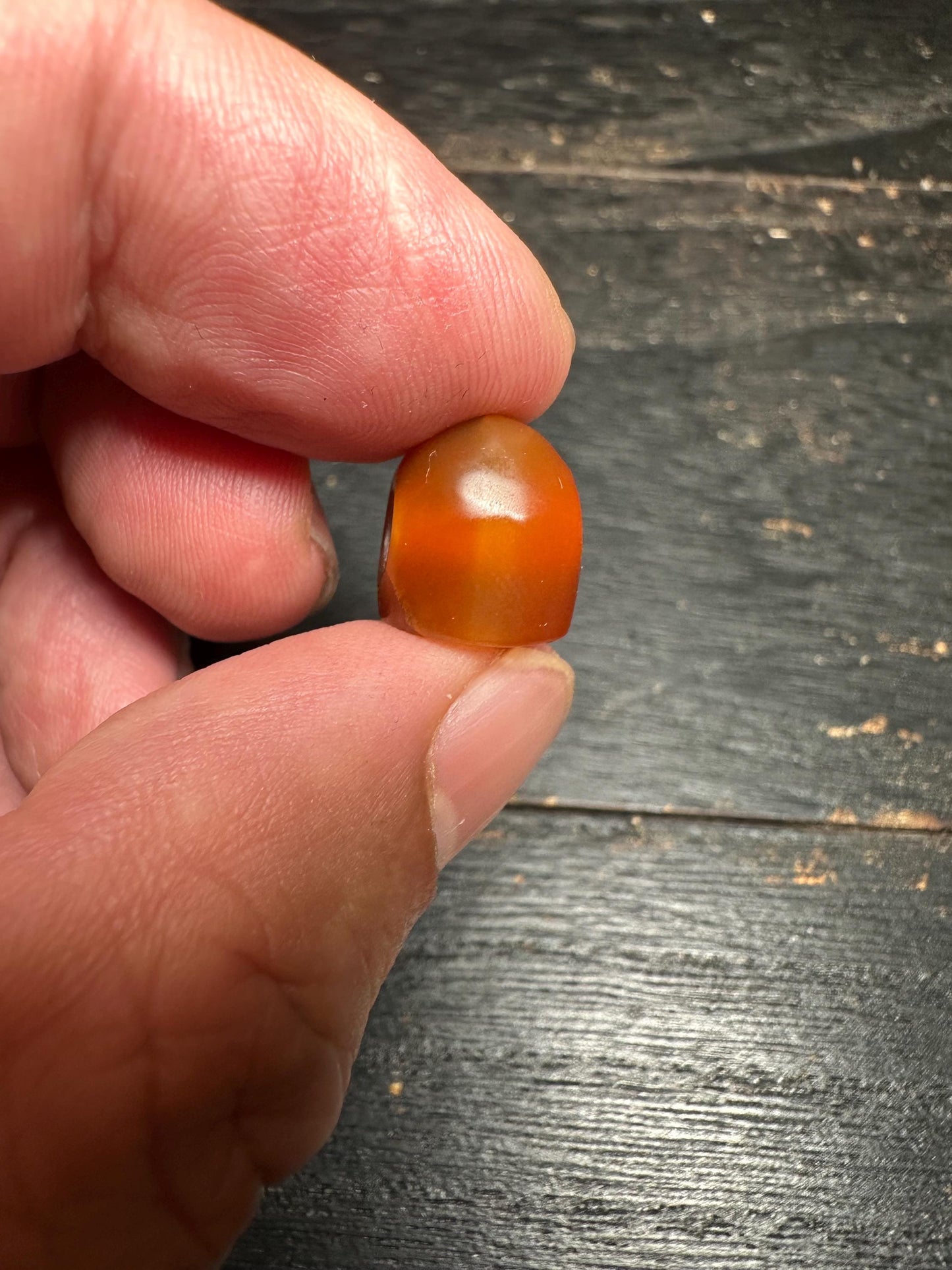 Mystical Carnelian Pendant  Seal Style Intaglio  Hand Carved Amulet Bead