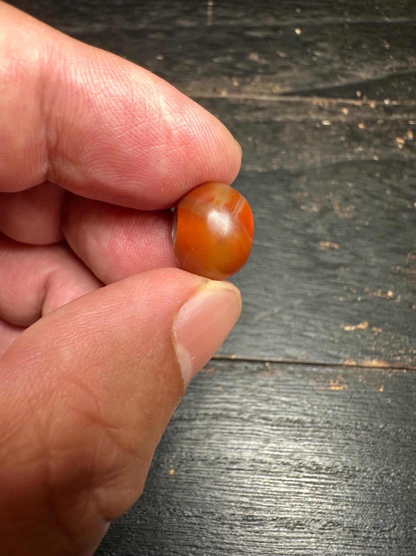 Mystical Carnelian Pendant  Seal Style Intaglio  Hand Carved Amulet Bead