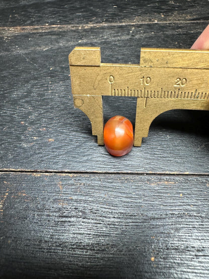 Mystical Carnelian Pendant  Seal Style Intaglio  Hand Carved Amulet Bead