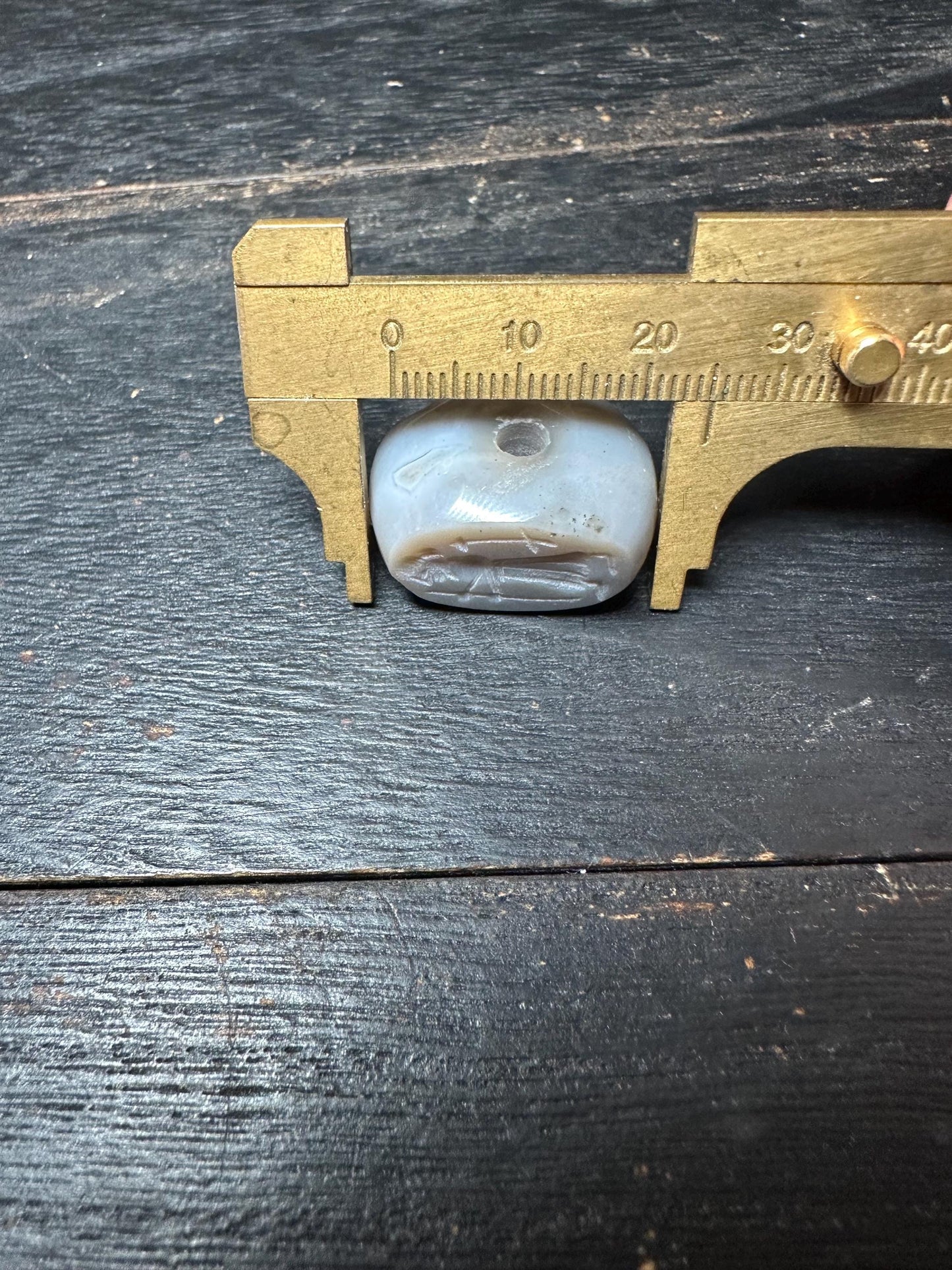 Hand-Carved Agate Intaglio Pendant  Ancient Style Stone Bead  Rounded Back Amulet for Jewelry Making