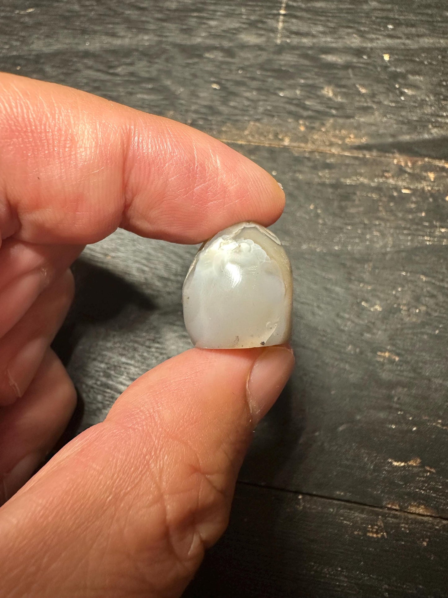 Agate Amulet Pendant  Hand Carved Intaglio Bead  Rounded Back Protection Stone