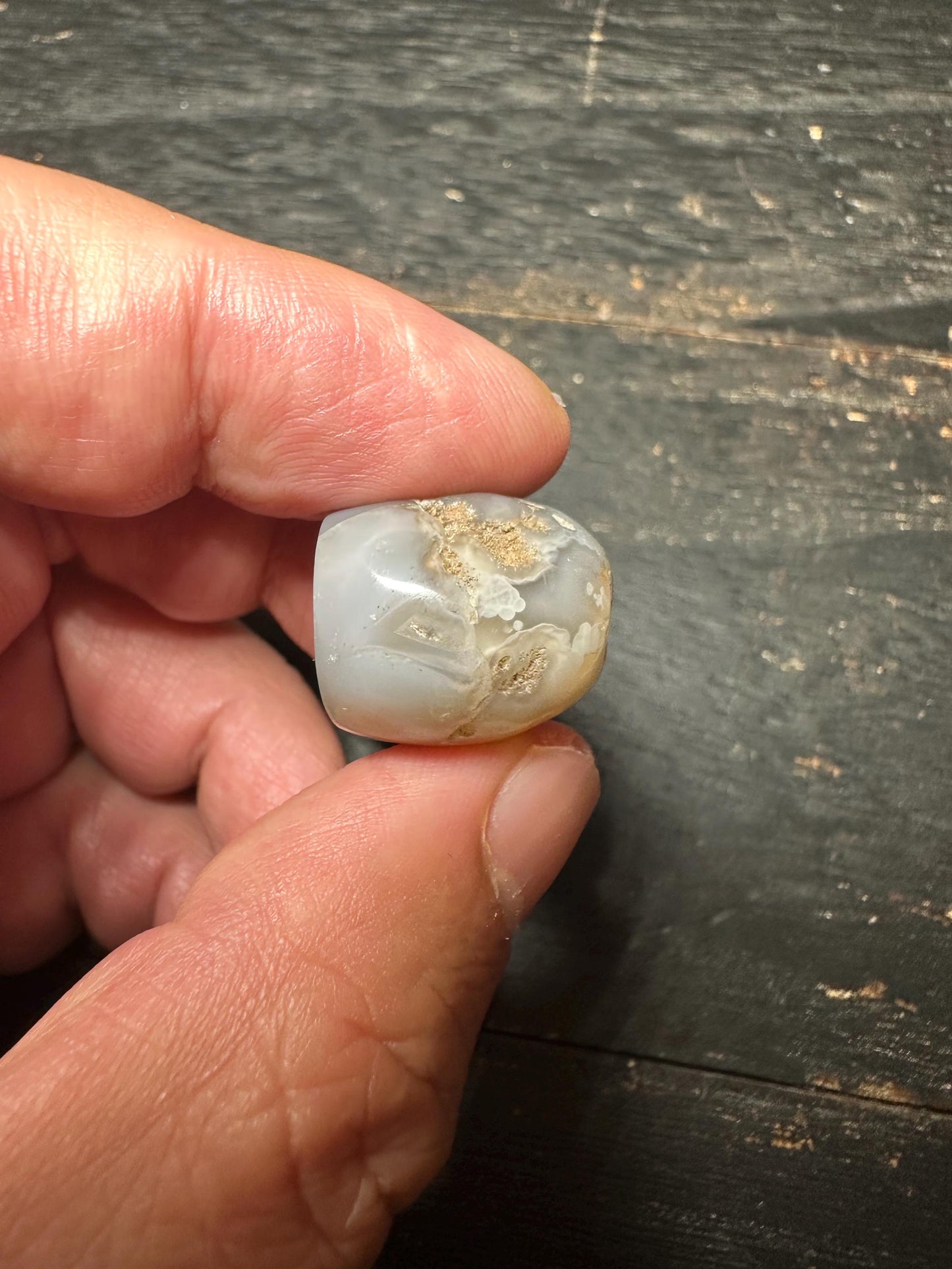 Agate Amulet Pendant  Hand Carved Intaglio Bead  Rounded Back Protection Stone