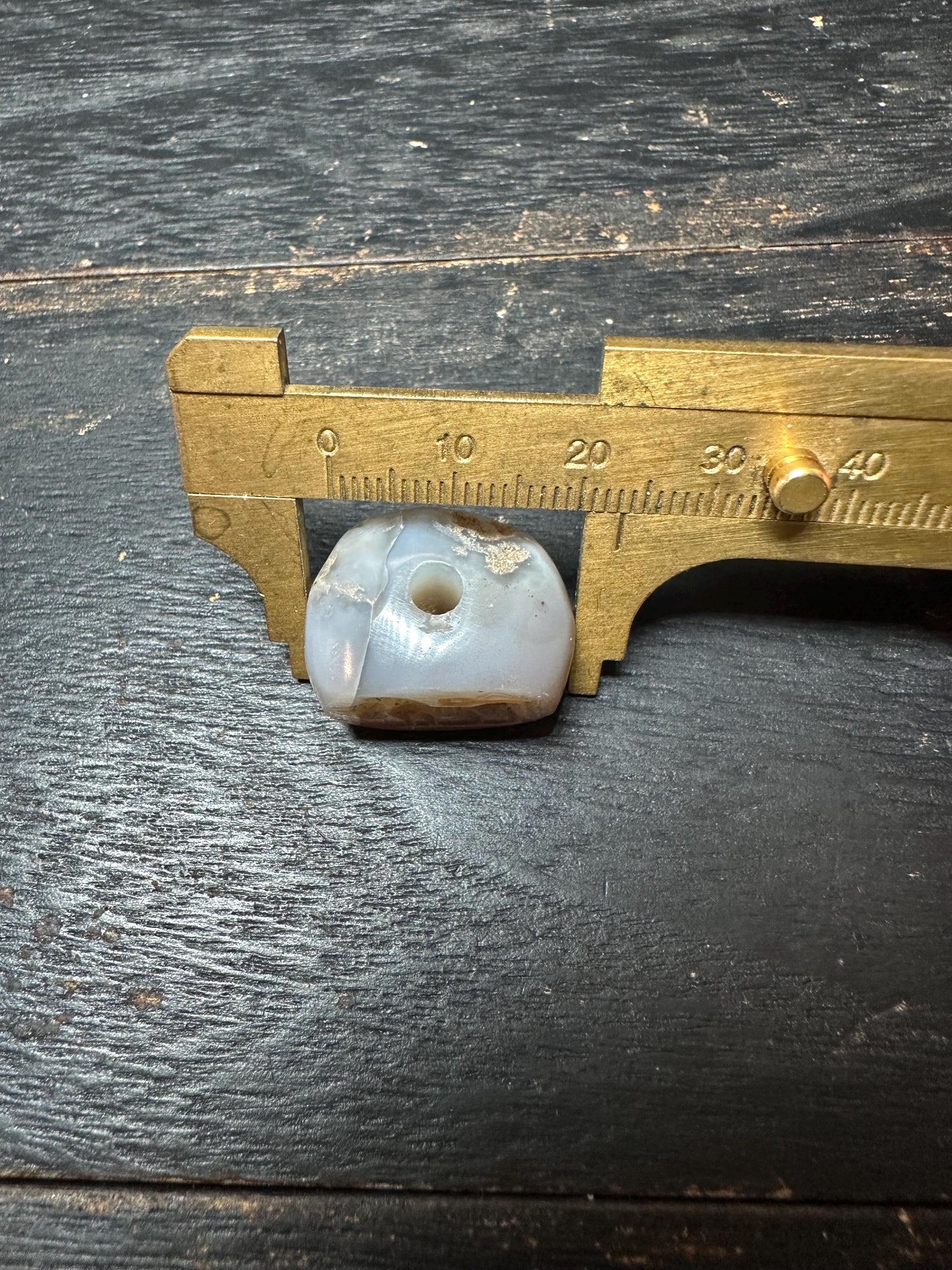 Agate Amulet Pendant  Hand Carved Intaglio Bead  Rounded Back Protection Stone