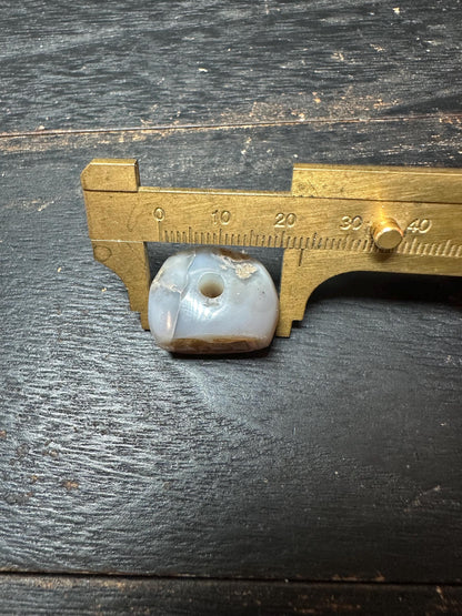 Agate Amulet Pendant  Hand Carved Intaglio Bead  Rounded Back Protection Stone