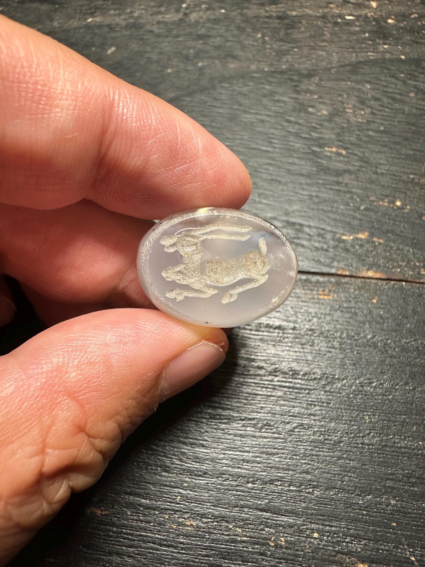 Agate Focal Bead  Artisan Intaglio Pendant  Rounded Back Carved Stone for Necklace Design