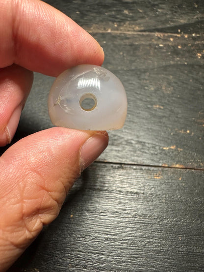 Agate Focal Bead  Artisan Intaglio Pendant  Rounded Back Carved Stone for Necklace Design