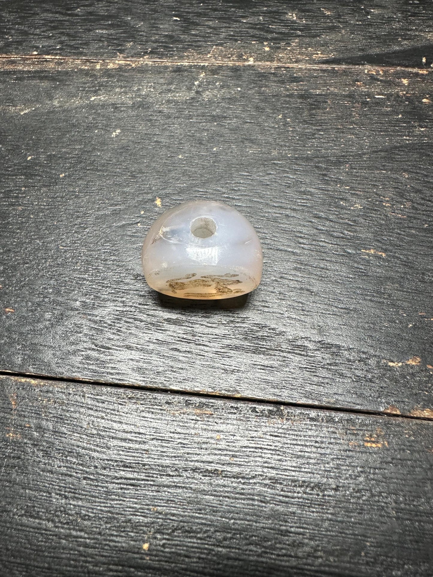 Agate Focal Bead  Artisan Intaglio Pendant  Rounded Back Carved Stone for Necklace Design