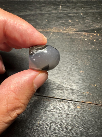 Minimalist Agate Pendant  Hand Carved Rounded Intaglio Bead  Earthy Ancient Style Charm