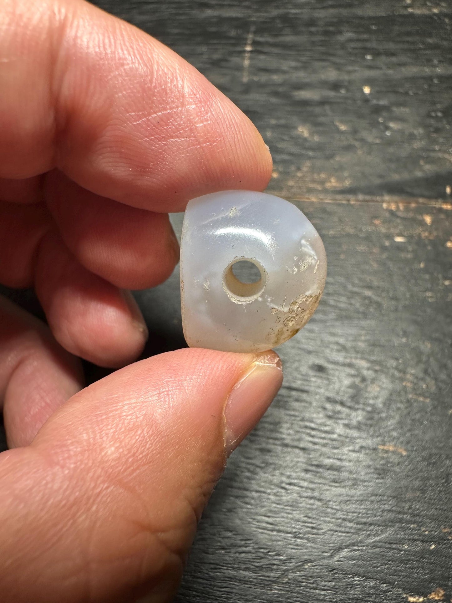 Primitive Style Agate Intaglio Bead  Carved Rounded Pendant  Ancient Tribal Jewelry Supply