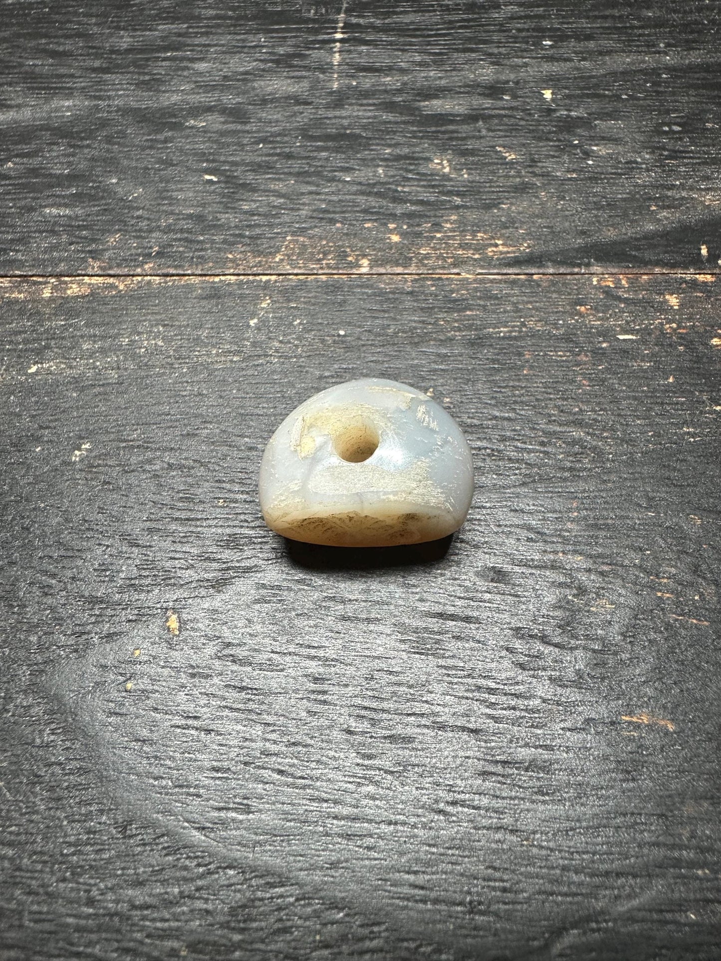 Mystic Agate Seal Pendant  Hand Carved Ancient Intaglio  Rounded Back Amulet Bead