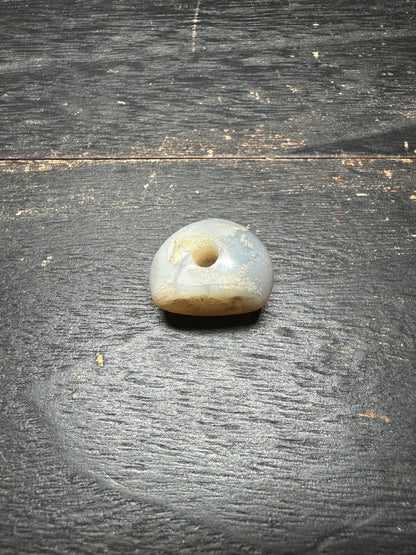 Mystic Agate Seal Pendant  Hand Carved Ancient Intaglio  Rounded Back Amulet Bead