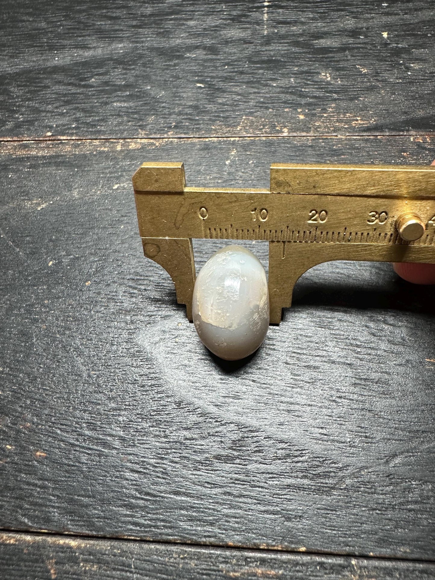 Mystic Agate Seal Pendant  Hand Carved Ancient Intaglio  Rounded Back Amulet Bead