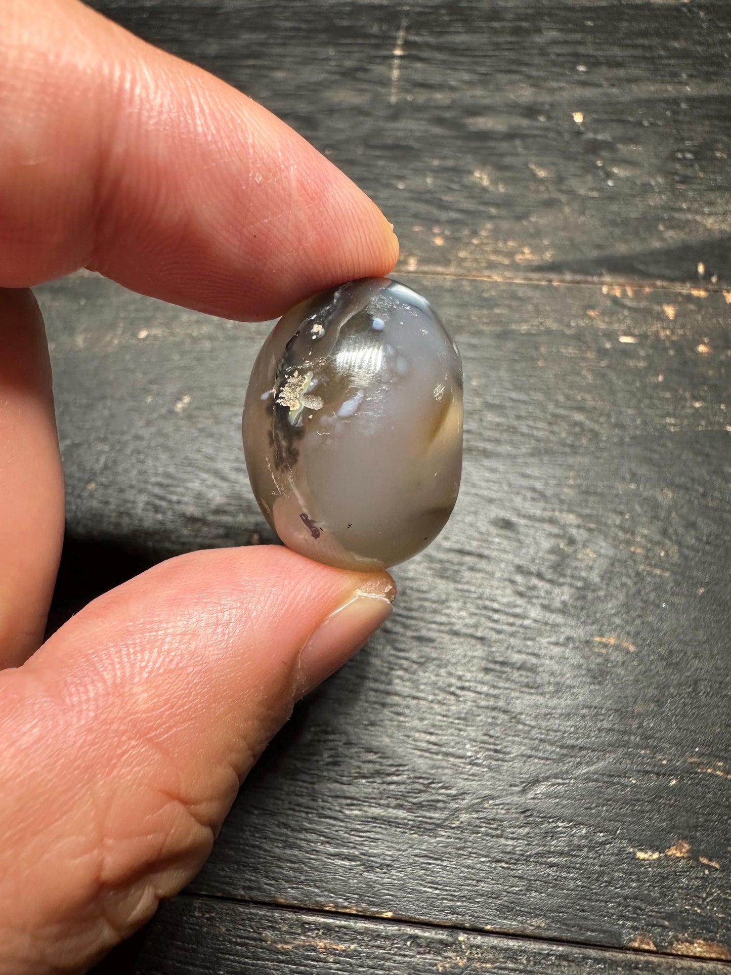 Natural Agate Pendant Bead  Side Drilled Rounded Stone  Hand Carved Intaglio Design