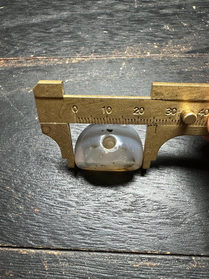 Natural Agate Pendant Bead  Side Drilled Rounded Stone  Hand Carved Intaglio Design