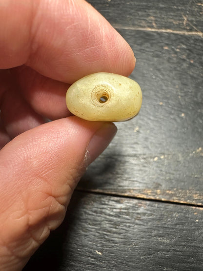 Antique Asia Jade Beads Necklace  Hand-Carved Pendants & Axe Motifs