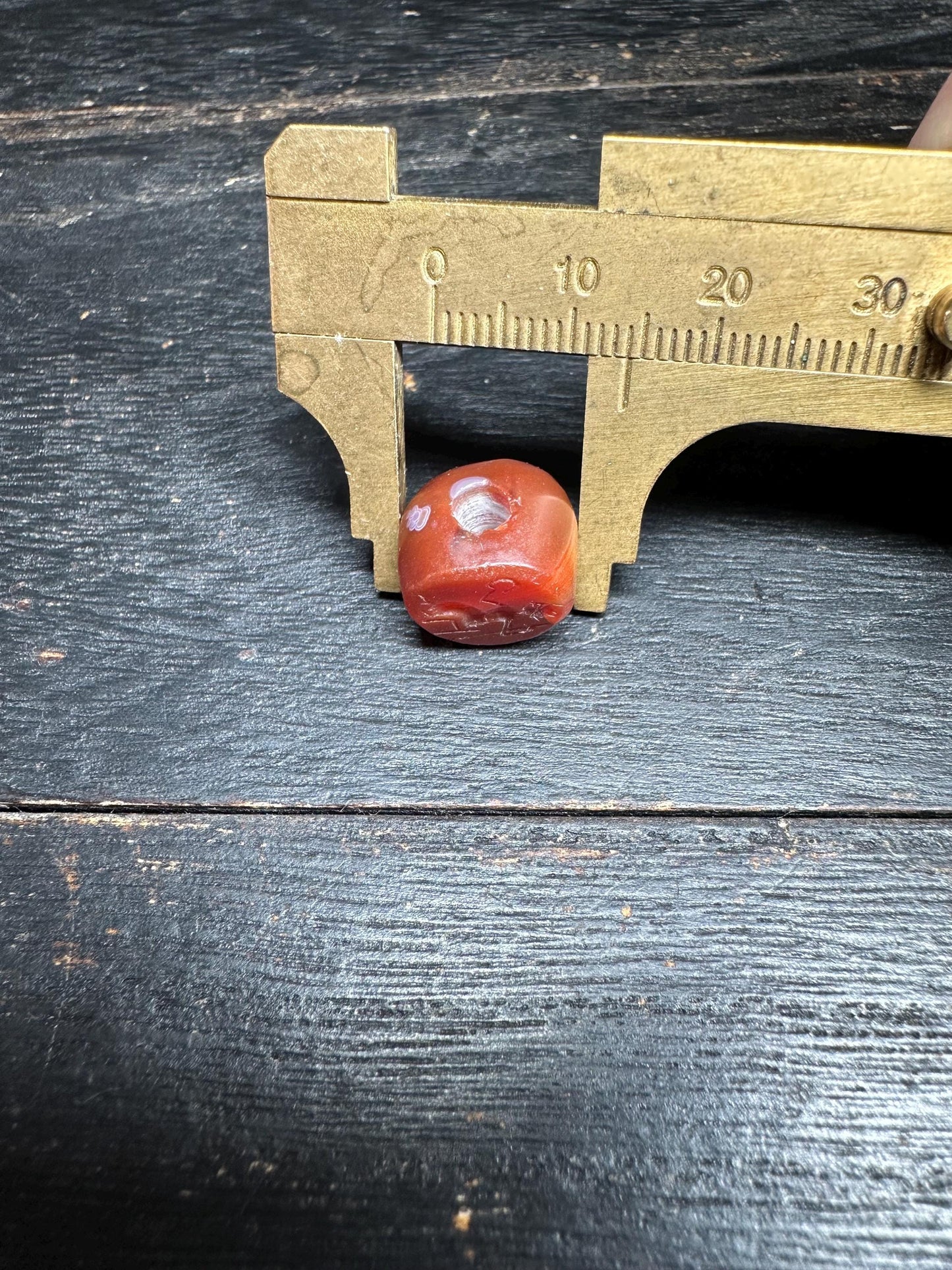 Hand-Carved Carnelian Intaglio Bead  Ancient Style Collectors Pendant  Rounded Back Amulet Stone