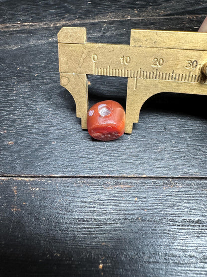 Hand-Carved Carnelian Intaglio Bead  Ancient Style Collectors Pendant  Rounded Back Amulet Stone