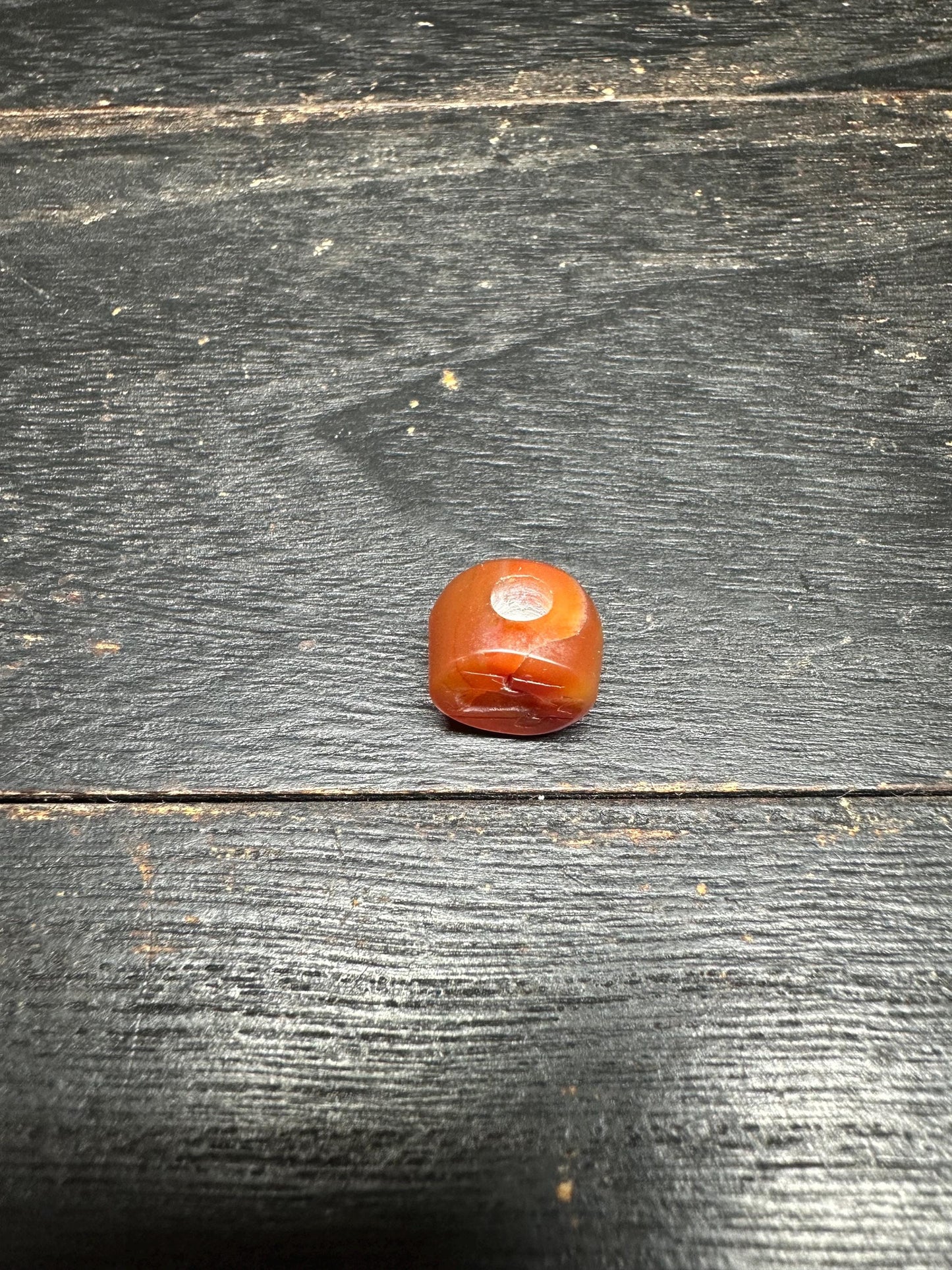 Mystical Carnelian Pendant  Seal Style Intaglio  Hand Carved Amulet Bead